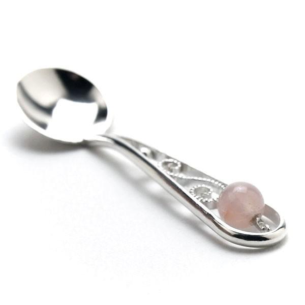 銀唐草ソルトスプーン・ローズクォーツ・高谷信雄