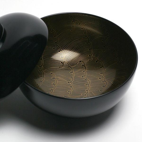 漆器・波蒔絵黒大椀・奥田志郎 &amp; 竹田省