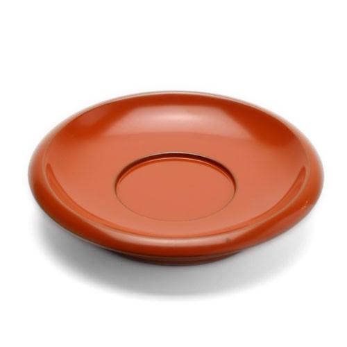 漆器：洗朱蓮弁茶托・大・奥田志郎《茶托・15.0cm》