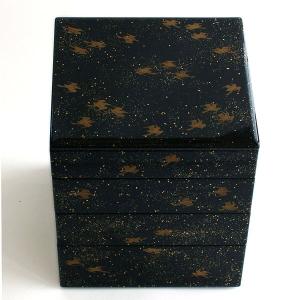 漆器：黒内朱段違四段七五重・奥田志郎《4段・漆塗り・重箱》 : 和食器