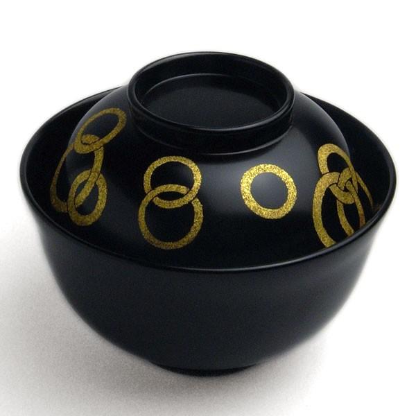 漆器・黒端反椀・輪違い紋・奥田志郎・山本哲