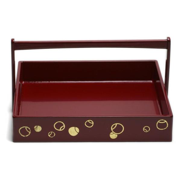 朱ぐい呑盆・金箔つぼつぼ文・奥田志郎