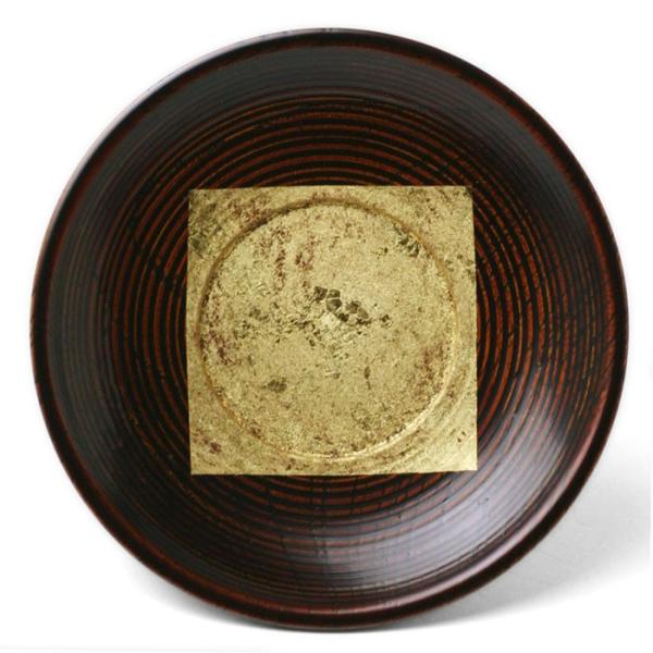 金箔欅四寸二分筋目茶托・透漆・奥田志郎・山本哲