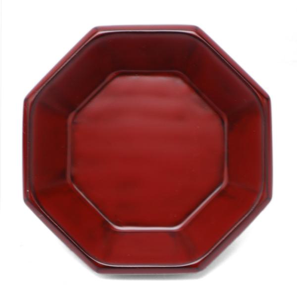 漆器・輪島塗：本朱八角小皿・奥田志郎《茶托》