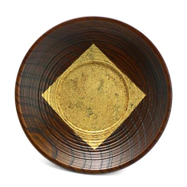 漆器：金箔欅四寸四分筋目茶托・拭漆・守田漆器・奥田志郎・山本哲《茶托》