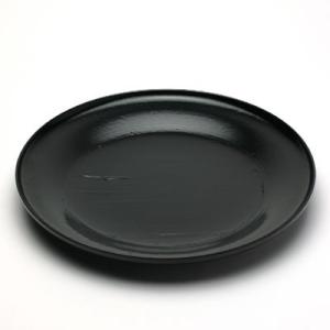 漆器・黒錆刷毛目宗寛盆5.5寸・守田漆器《銘々皿・菓子皿・ケーキ皿・取り皿・16.5cm》