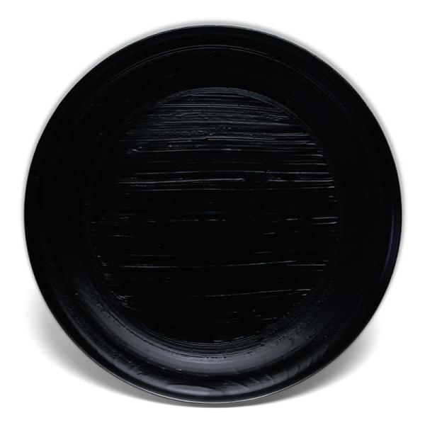 漆器・黒錆刷毛目宗寛盆8寸・守田漆器《大皿・24.2cm》
