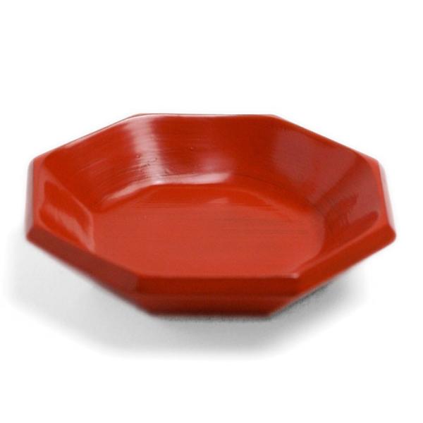 朱八角小皿・野田とし子