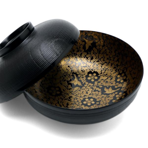漆器：鶯宿梅蒔絵糸目椀・尚古堂・竹田省《お椀・12.8cm》