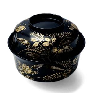 趣楽】 高級漆器 輪島塗 熨斗蒔絵吸物椀五客 共箱 H1601