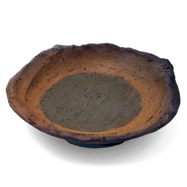 焼締め：南蛮6寸脚付鉢・川淵直樹《中鉢・17.5cm》