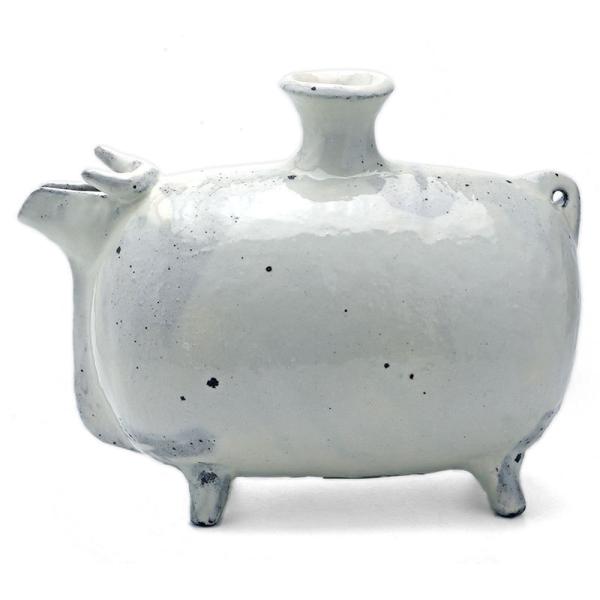 粉引牛形注口付俵壷・川淵直樹《酒器・900ml》