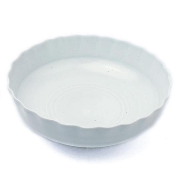 白磁：白瓷切立しのぎ鉢・幾田晴子《小鉢・14.5cm》