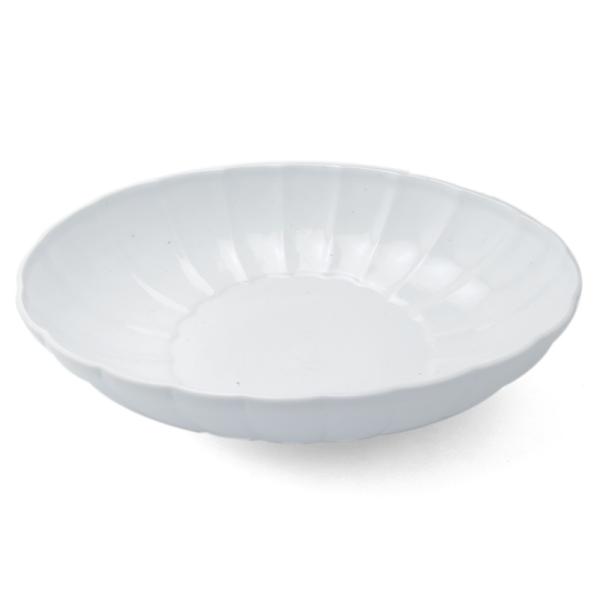 白磁：白磁楕円花形7寸鉢・幾田晴子《中鉢・22.0cm》