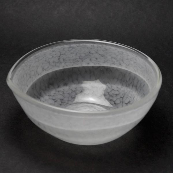 ガラス：淡雪リーフボール・小西晃《小鉢・14.0cm》