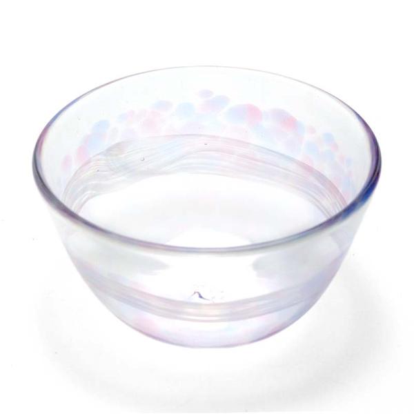 吹きガラス：流水すみれボウル・小西晃《中鉢・14.0cm》