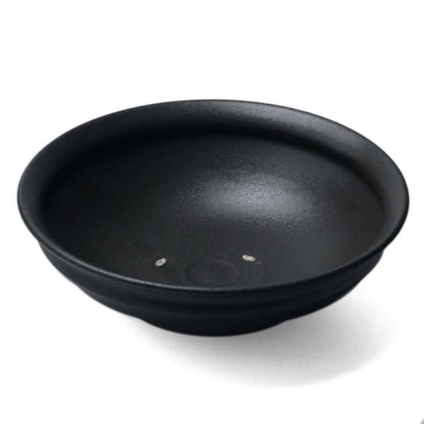 黒釉5寸馬たらい皿・荒賀文成《小鉢・16.0cm》
