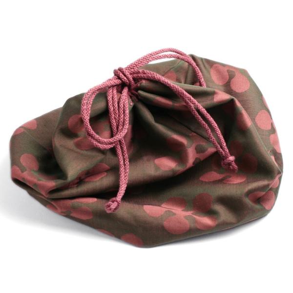 亀甲型重用袋・利休梅文・薄紅・鰭崎まさ子