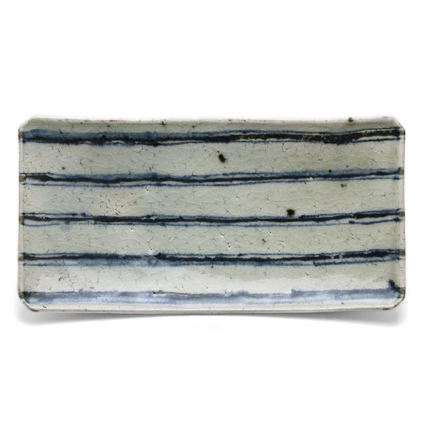 8寸長角皿・横縞・杉本太郎《中皿・25.5cm》