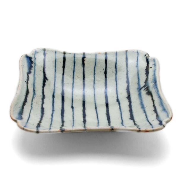 縞紫6.5×5寸長角向付・杉本太郎《中皿・20.0cm》