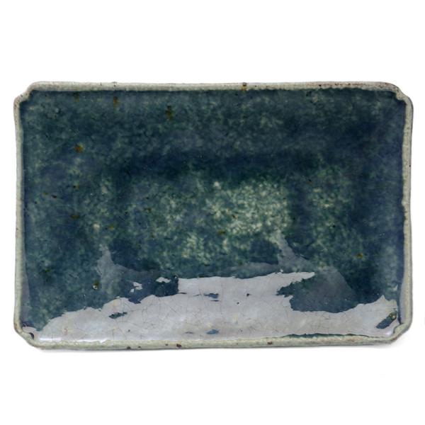 6×4寸長角皿・緑・杉本太郎《中皿・19.0cm》