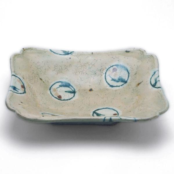 丸文白6.5×5寸長角向付・杉本太郎《中皿・20.0cm》