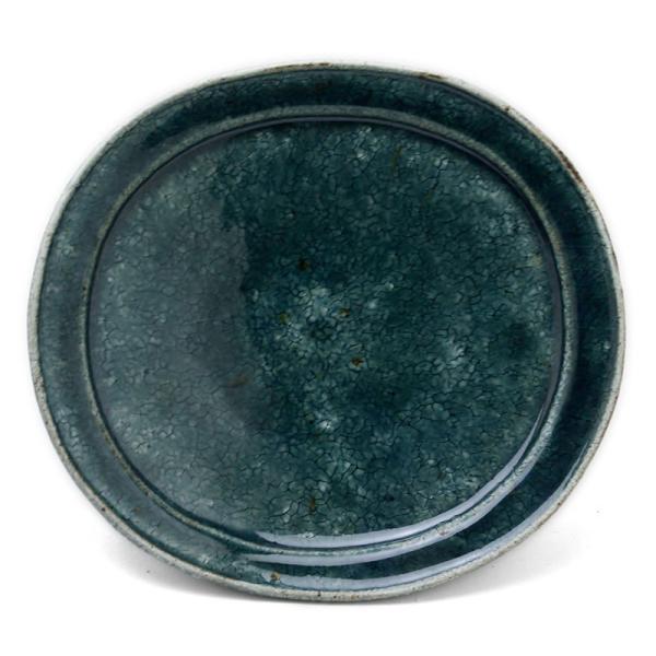 6.5寸鍔縁皿・緑・杉本太郎《中皿・20.2cm》
