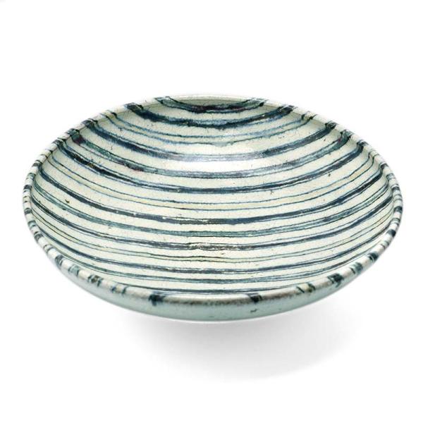 7寸鉢・白緑紫縞・杉本太郎《中鉢・21.7cm》