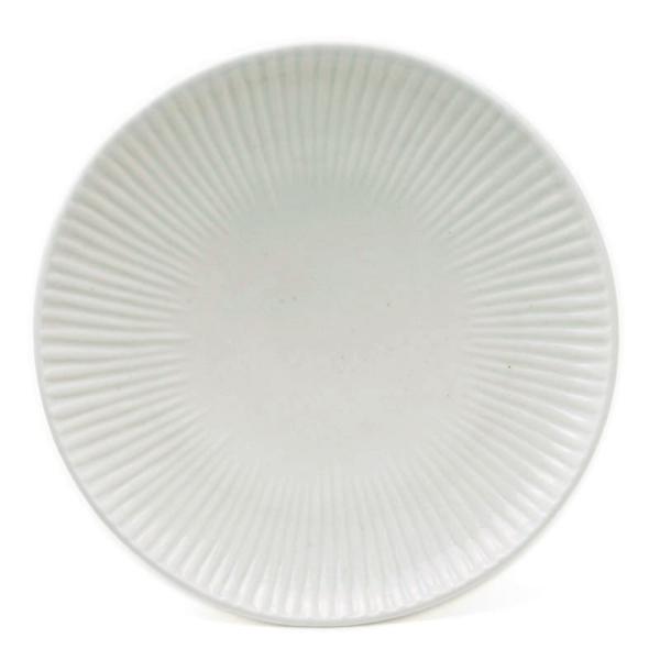 白磁：白磁しのぎ5寸皿・阿部春弥《小皿・16.0cm》