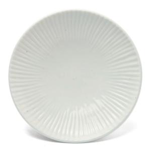 白磁：白磁しのぎ3寸皿・阿部春弥《豆皿・9.5cm》｜yobi