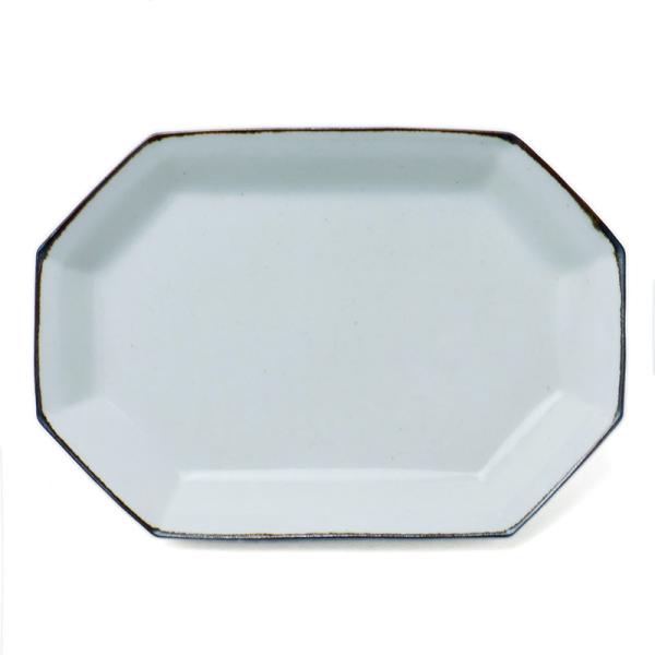 白磁：白磁八角長方皿・阿部春弥《小皿・17.0cm》