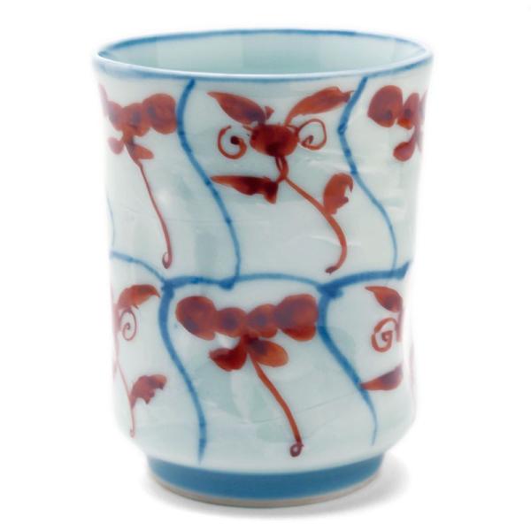 赤絵安南手扁形湯呑・土山敬司《湯呑》