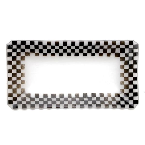 ガラス：市松文長皿・d.Tam《中皿・24.0cm》