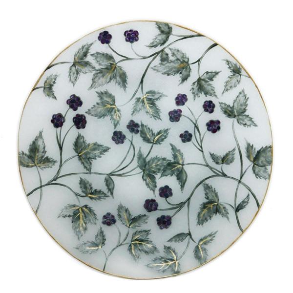 ガラス：絵付け薄皿・ブラックベリー・d.tam《小皿・15.5cm》