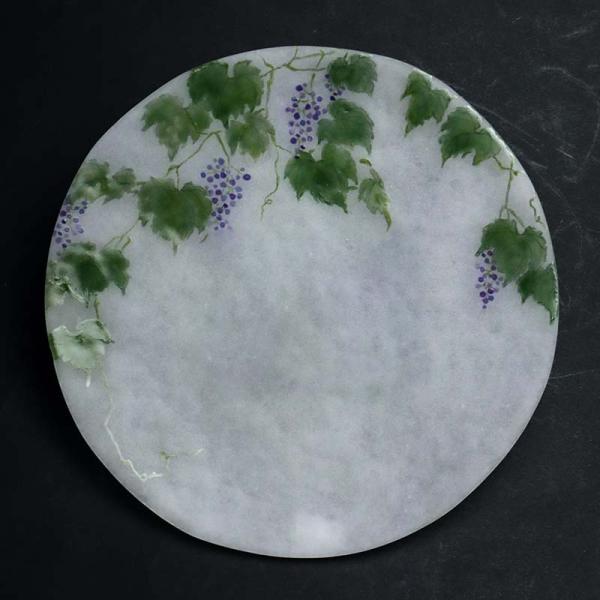 ガラス：絵付け薄皿・葡萄・d.tam《小皿・15.5cm》