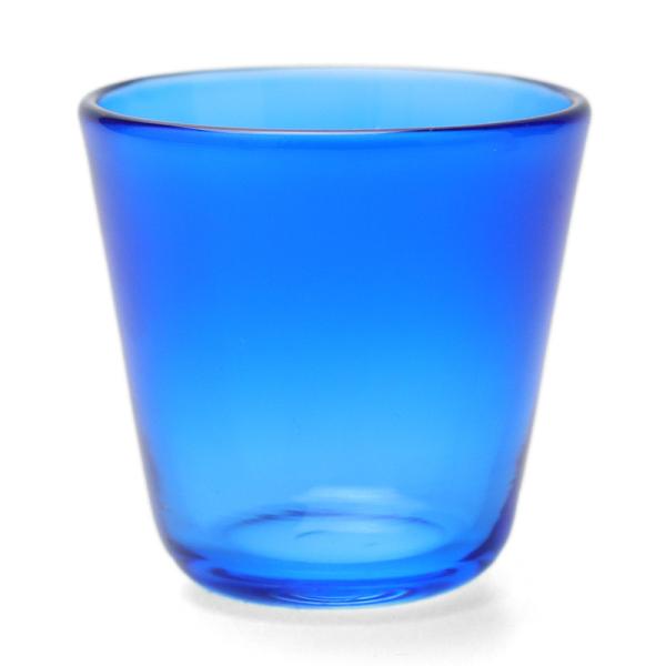 ガラス：角ブルーぐい呑・植木栄造《ぐい呑》