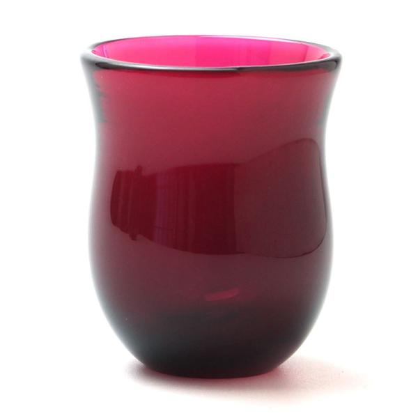 ガラス：丸金赤ぐい呑・小・植木栄造《ぐい呑》