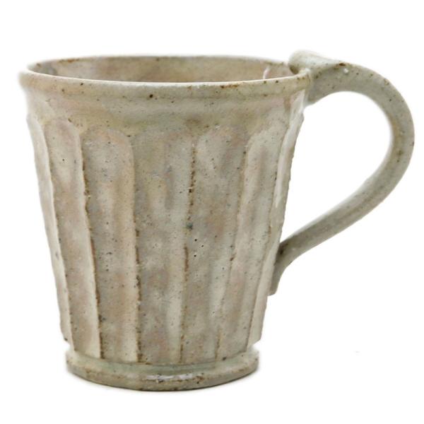 粉引：粉引しのぎマグカップ・益子淳一《コーヒーカップ・マグカップ》