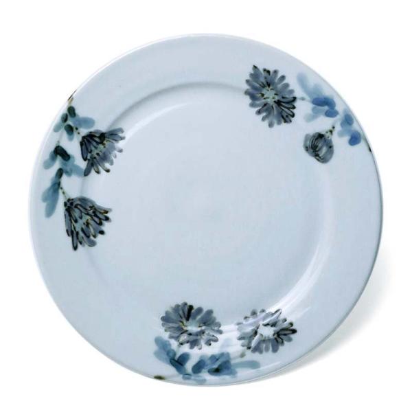 九谷焼：色絵紫野菊5寸平皿・堀畑蘭《小皿・15.0cm》