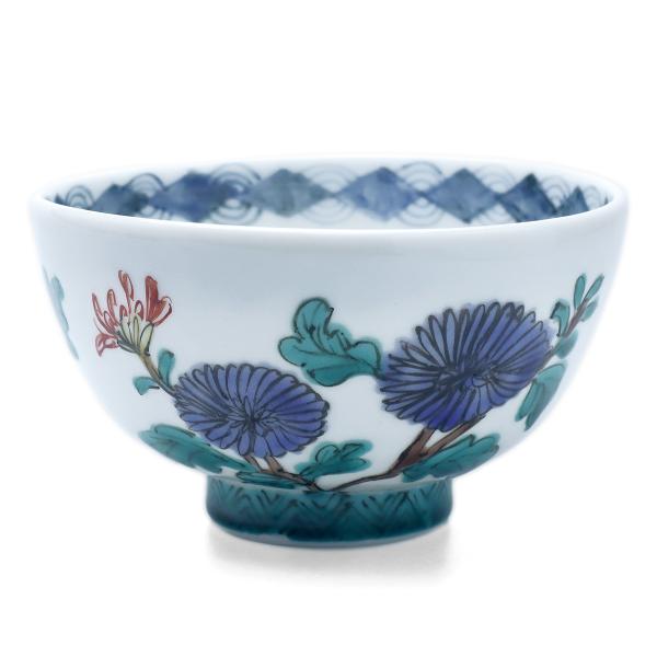 九谷焼：色絵花鳥文飯碗No.2・堀畑蘭《飯碗・11.0cm》