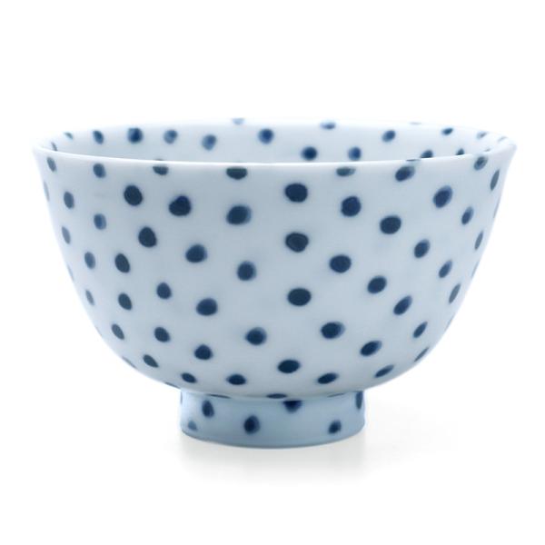 九谷焼：染付点紋飯碗・堀畑蘭《飯碗・11.0cm》