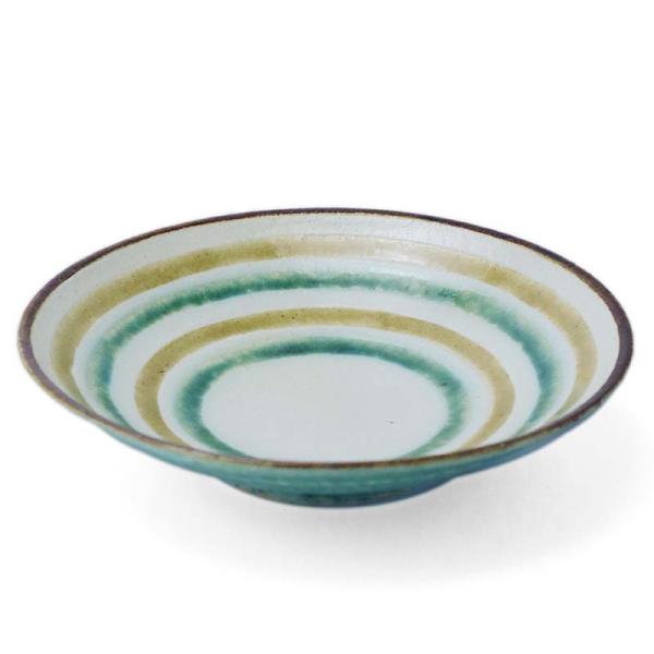 緑×黄輪線5寸皿・野村佳苗《小鉢・17.0cm》