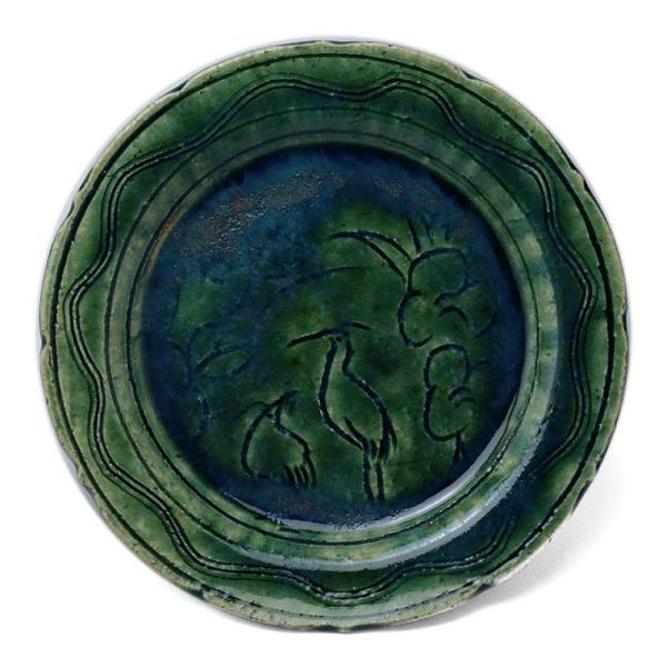 碧織部鷺絵皿・野村佳苗《小皿・17.5cm》