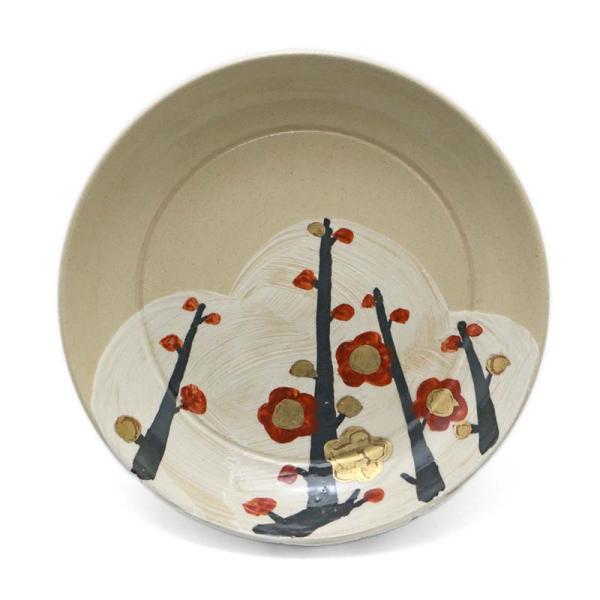 九谷焼：槍梅土器形向付・山本恭代《中皿・16.2cm》