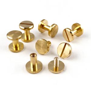 真鍮 組ネジ（ネジカシメ） 10mm頭 5個入り 4mm〜15mm足 中国製 レザー