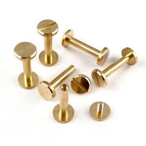 頭8mm 足5mm シカゴスクリュー ベルトネジ 真鍮生地 ニッケル kume1321