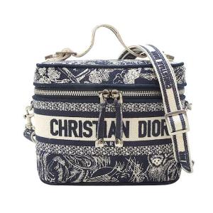 Christian Dior クリスチャンディオール トラベル 2way ヴァニティ スモール トップハンドル ブルー/白 トワルドジュイジャガード 新品未使用｜yochika-japan