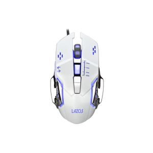 LAZOS 有線ゲーミングマウス 6ボタン ホワイト