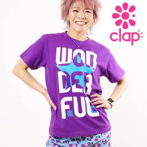 CLAP セール フィットネスウェア トップス クラップ フィットネス クラップウェア WONDERFUL-CLAP Tee clapクラップ tシャツ レディース 半袖 ブランド クラップ｜yoga-pi