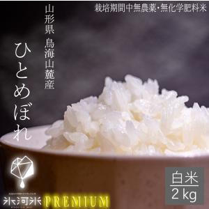 米 ひとめぼれ 白米 2kg 送料無料 高級 希少 化学肥料・農薬不使用 山形県産 令和5年産 美味しいお米 氷河米プレミアム 山形 庄内 農家直送｜yogorou